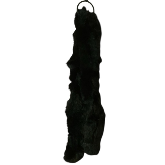 100% rabbit fur Lane Bryant Black Scarf NWT soft warm - Picture 1 of 4